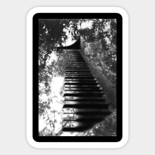 Piano in the Trees (B&W) Sticker